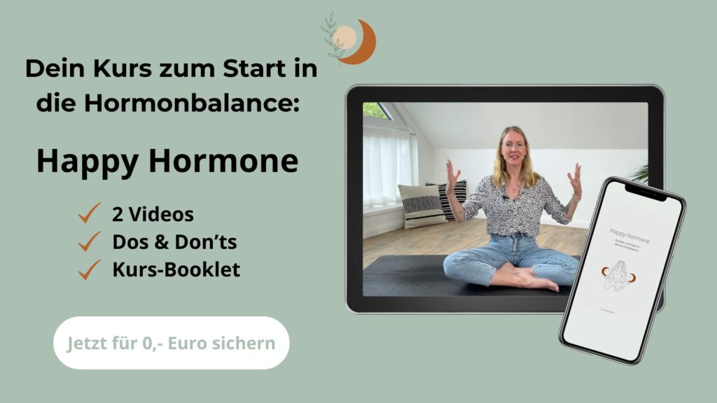 Hier wird ein Onlinekurs für 0 Euro beworben, der bei der natürlichen Hormonregulation unterstützt.